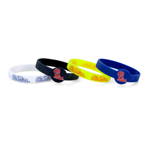 OLE MISS SILICONE BRACELETS (4 PACK)