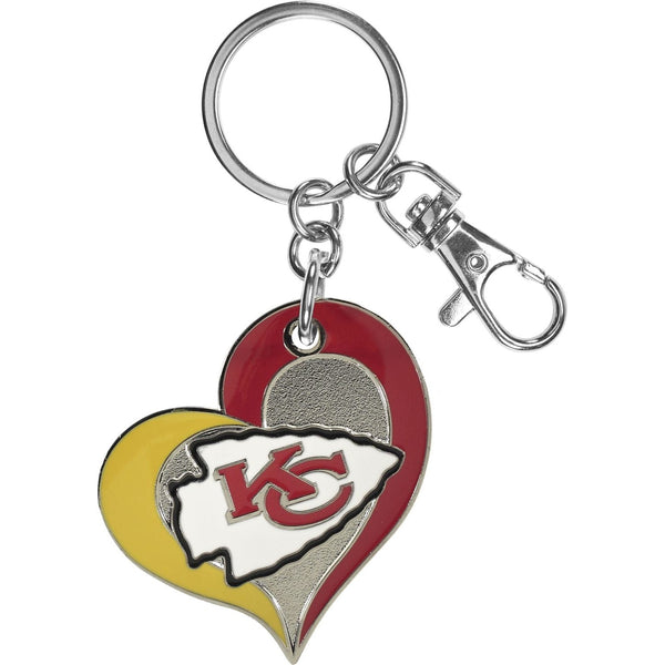 CHIEFS SWIRL HEART KEYCHAIN