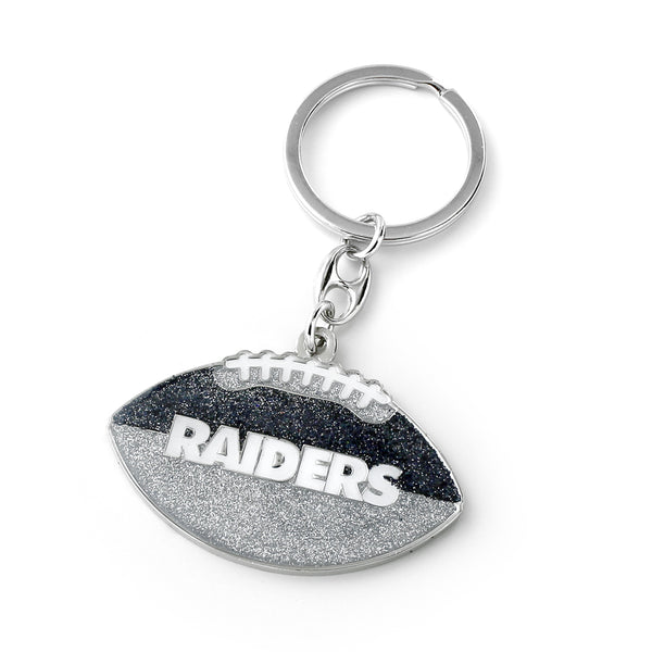 RAIDERS GLITTER FOOTBALL KEYCHAIN