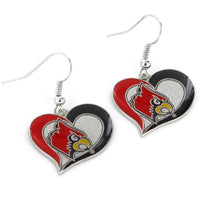 LOUISVILLE SWIRL HEART EARRINGS