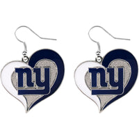 GIANTS SWIRL HEART EARRINGS