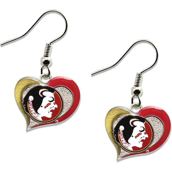 FLORIDA STATE SWIRL HEART EARRINGS