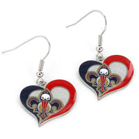 PELICANS SWIRL HEART EARRINGS