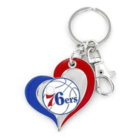76ERS SWIRL HEART KEYCHAIN