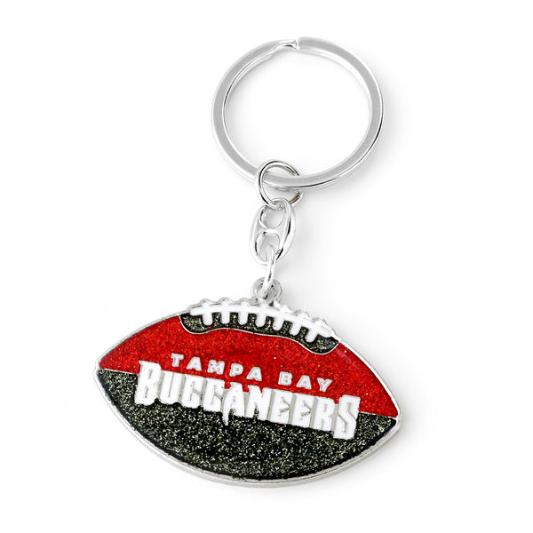 BUCCANEERS GLITTER FOOTBALL KEYCHAIN