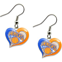 KNICKS SWIRL HEART EARRINGS