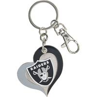 RAIDERS SWIRL HEART KEYCHAIN