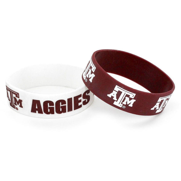 TEXAS A&M UNIVERSITY WIDE BRACELETS (2 PACK)