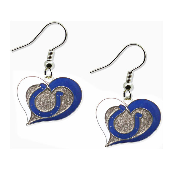 COLTS SWIRL HEART EARRINGS