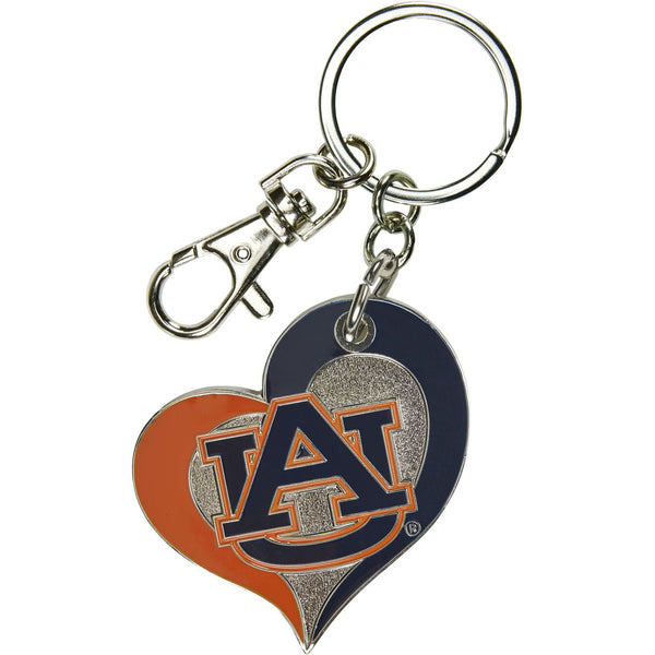 AUBURN SWIRL HEART KEYCHAIN