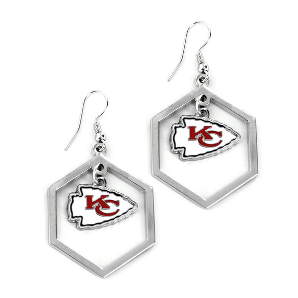 CHIEFS HEXAGON CUTOUT EARRING