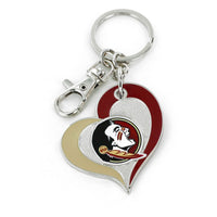 FLORIDA STATE SWIRL HEART KEYCHAIN