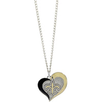 SAINTS SWIRL HEART NECKLACE