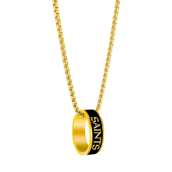 SAINTS (GOLD) FASHION RING PENDANT NECKLACE