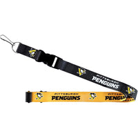 PENGUINS (BLACK/GOLD) REVERSIBLE LANYARD