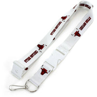 BULLS (WHITE W/WHT BUCKLE) TEAM LANYARD