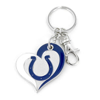 COLTS SWIRL HEART KEYCHAIN