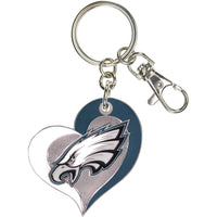 EAGLES SWIRL HEART KEYCHAIN