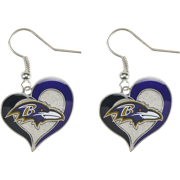 RAVENS SWIRL HEART EARRINGS