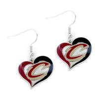 CAVALIERS SWIRL HEART EARRINGS