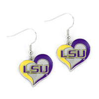 LSU SWIRL HEART EARRINGS