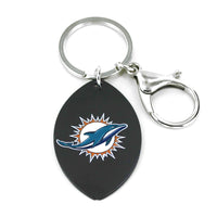 DOLPHINS MATTE FINISH FOOTBALL KEYCHAIN