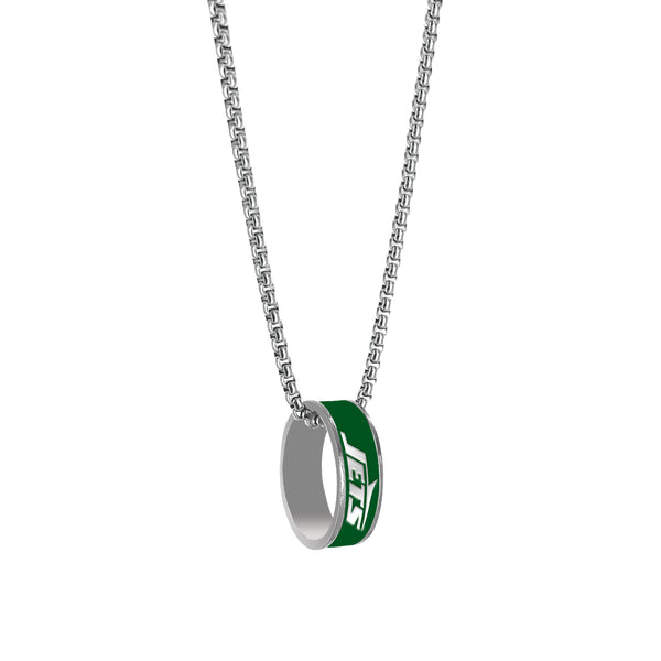 JETS (SILVER) FASHION RING PENDANT NECKLACE