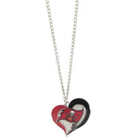 BUCCANEERS SWIRL HEART NECKLACE