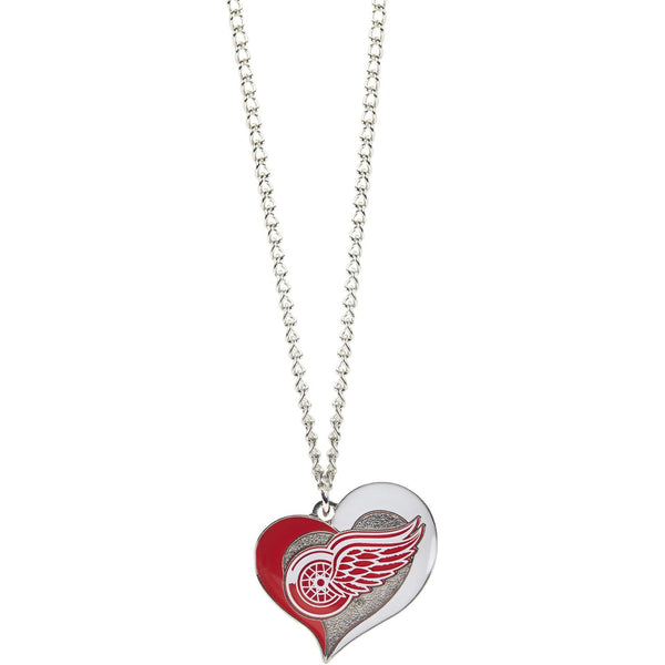 RED WINGS SWIRL HEART NECKLACE