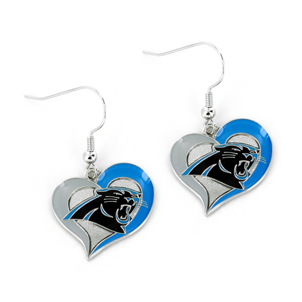 PANTHERS SWIRL HEART EARRINGS