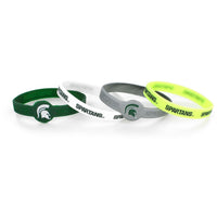 MICHIGAN STATE (4 PACK) SILICONE BRACELET