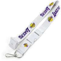 LAKERS (WHITE W/WHT BUCKLE) TEAM LANYARD