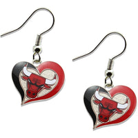 BULLS SWIRL HEART EARRINGS