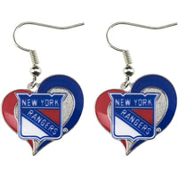 RANGERS SWIRL HEART EARRINGS