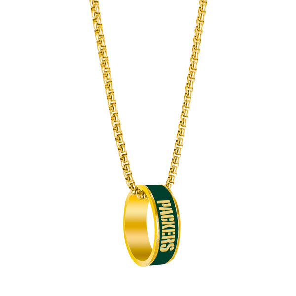 PACKERS (GOLD) FASHION RING PENDANT NECKLACE