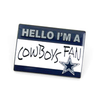 COWBOYS NAME TAG PIN