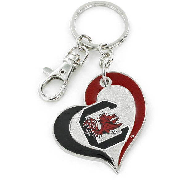 SOUTH CAROLINA SWIRL HEART KEYCHAIN