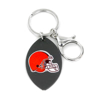 BROWNS MATTE FINISH FOOTBALL KEYCHAIN