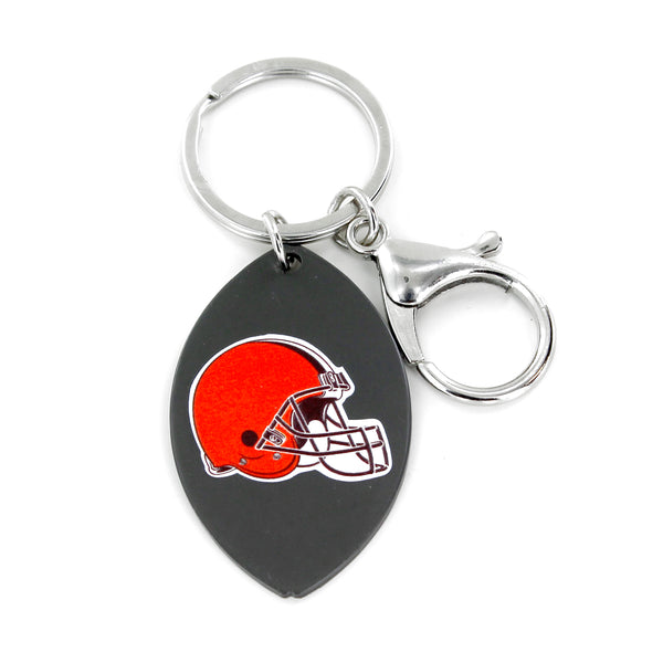 BROWNS MATTE FINISH FOOTBALL KEYCHAIN