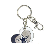 COWBOYS SWIRL HEART KEYCHAIN