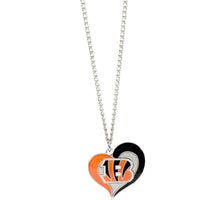 BENGALS SWIRL HEART NECKLACE