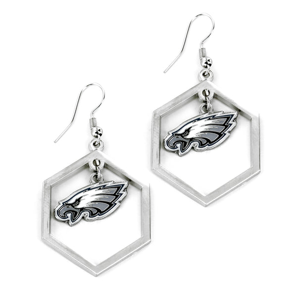 EAGLES HEXAGON CUTOUT EARRING