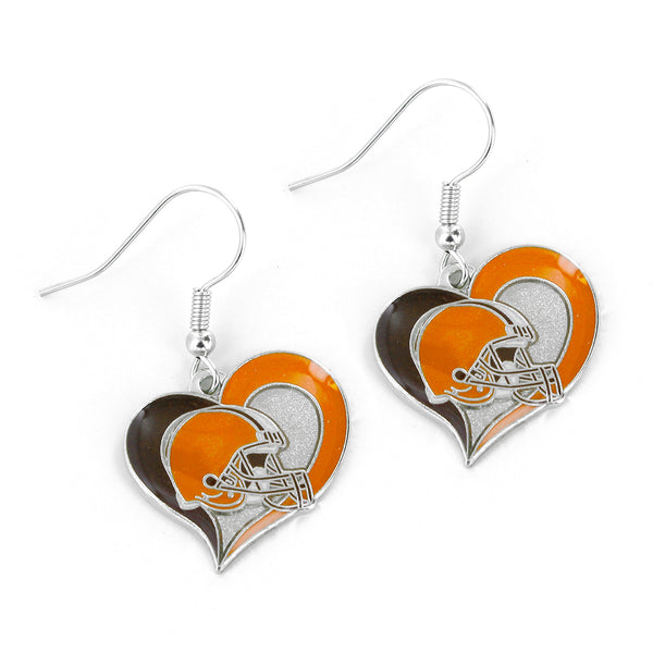 BROWNS SWIRL HEART EARRINGS