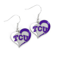 TCU SWIRL HEART EARRINGS