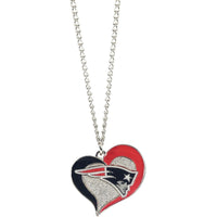 PATRIOTS SWIRL HEART NECKLACE