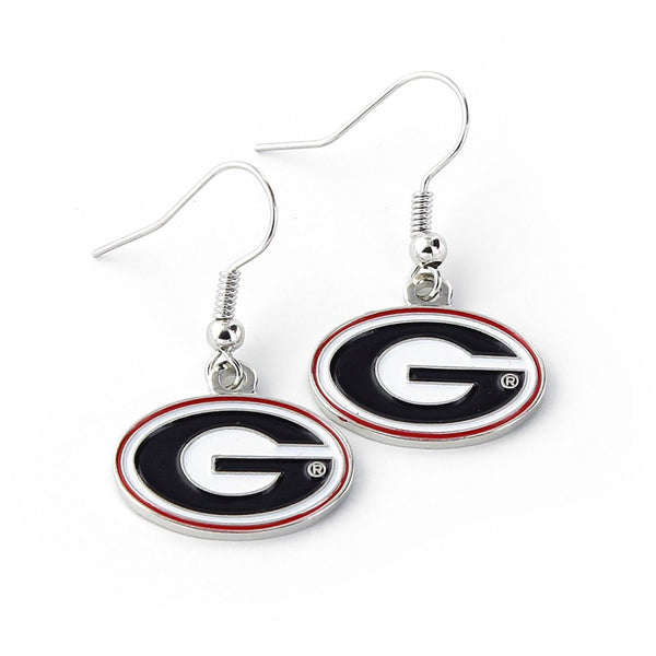 GEORGIA COLLEGE LOGO DANGLER EARRINGS