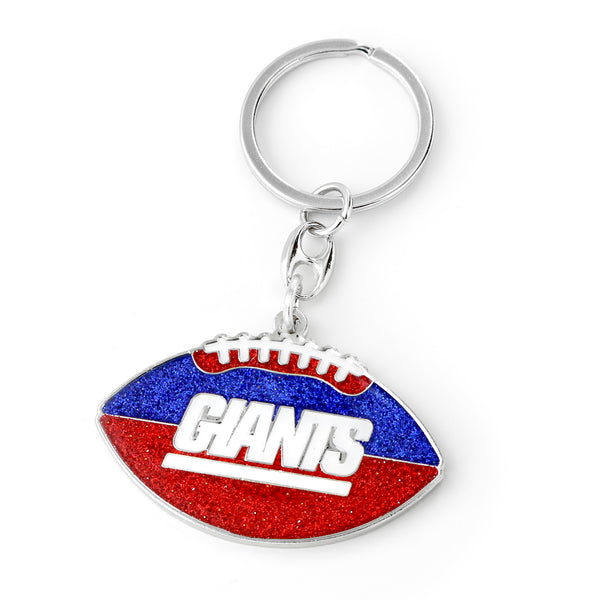 GIANTS GLITTER FOOTBALL KEYCHAIN