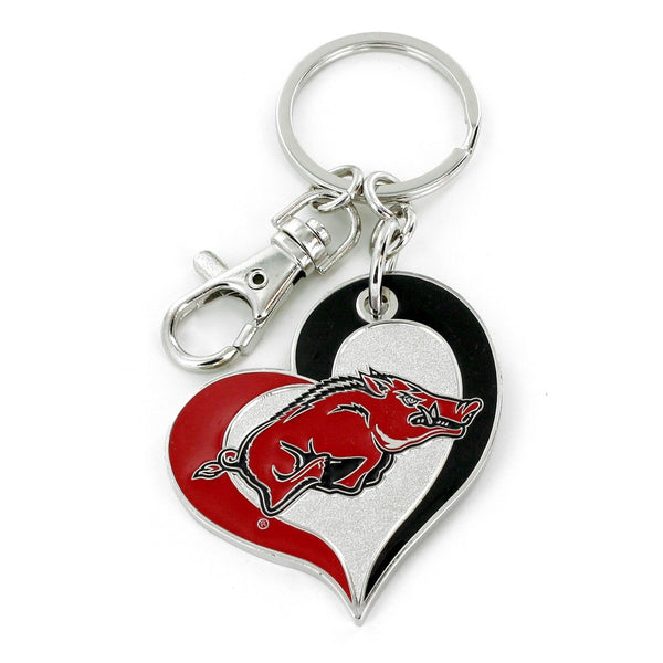 ARKANSAS SWIRL HEART KEYCHAIN