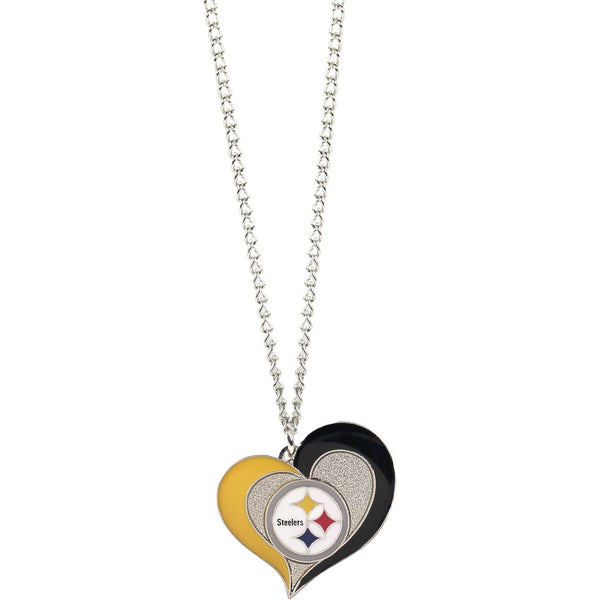 STEELERS SWIRL HEART NECKLACE