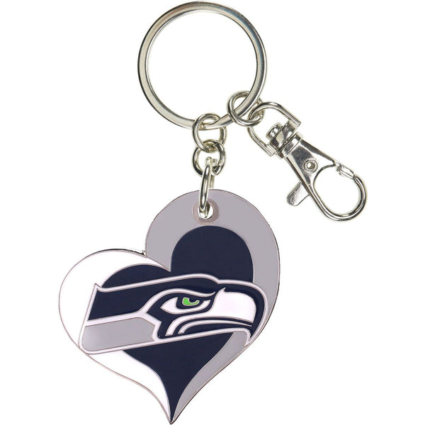 SEAHAWKS SWIRL HEART KEYCHAIN